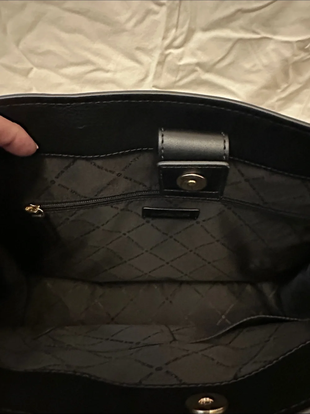 Michael Kors Black Satchel with Gold Charm Hardware